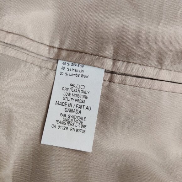 Ralph Lauren Men's Blazer Tan Jacket Size 44L Silk Linen Lambswool Quiet Luxury - Picture 10 of 12